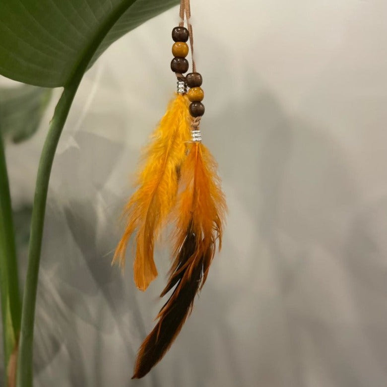 FEATHER HAIR BAND GOLDEN YELLOW