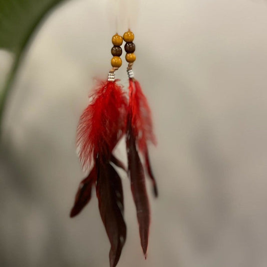 FEATHER HAIR BAND RED