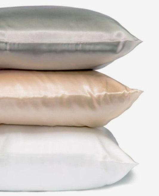 OFFER BUY 1 GET 1 - SILK PILLOW CASE SILVER AND BRONZE